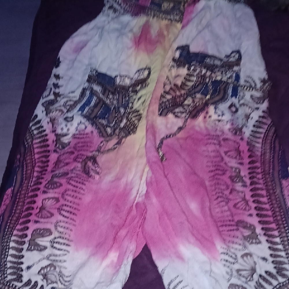 Bohemian Pink and White Pants